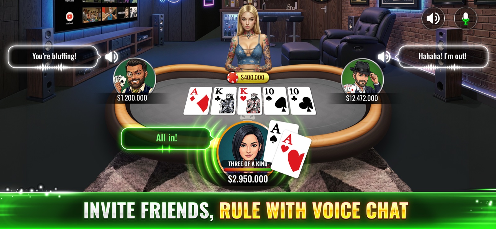 Short Deck: Invite friends, rule with voice chat